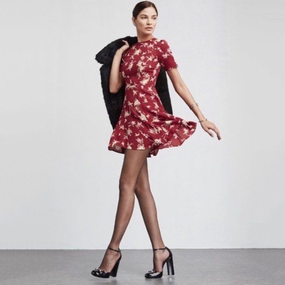 Reformation NWT Ocean Floral Mini Dress Cardinal Size 2 - Picture 9 of 9